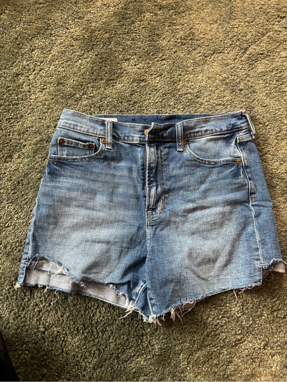 GAP Light Blue High-Rise Cutoff Denim Shorts